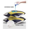 thumbnail image 4 of Pack of 2 Outdoor Pillow Covers, Abstract Light Yellow Geometric Texture Waterproof Square Throw Pillowcase Cushion Decorative Pillow Covers for Couch Patio Tent, 16x16 in, 4 of 6