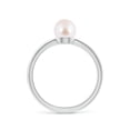 thumbnail image 2 of Angara Classic Japanese Akoya Cultured Pearl Solitaire Ring in 14K White Gold for Women | June Birthstone Jewelry for Her, 2 of 7