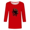thumbnail image 4 of SOOMLON Womens 3/4 Length Sleeve Tops Plus Size Tunic Game Day Tops Casual Crewneck Shirts Funny Football Mom Graphic T Shirts 2025 Trendy Spring Summer Ladies Tops Loose Fit Outfits Pullover Red S, 4 of 4