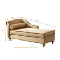 thumbnail image 5 of Cterwk Upholstered Velvet Chaise Chair Lounge Chair with Storage, Perfect for Living Room, Office, Khaki, 5 of 6