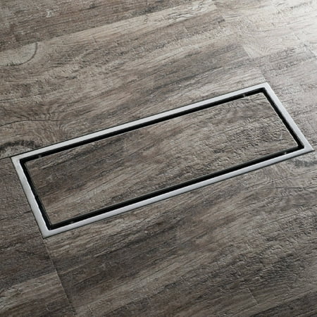 

Grolta brushed nickel 12 inch stainless material shower drain with ABS base - 11.8 x 4.4