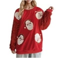 thumbnail image 5 of Wancir Women Sparkle Sequin Christmas Sweatshirt Santa Graphic Crewneck Sweater Long Sleeve Xmas Pullover Tops, 5 of 8