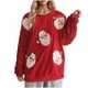 thumbnail image 5 of Sudadera navideña con lentejuelas brillantes para mujer de Wancir, suéter de cuello redondo con gráfico de Papá Noel, suéter navideño de manga larga, 5 of 8