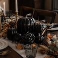 thumbnail image 4 of Black Faux Pumpkins 7 Pack for Fall Decor Spooky Halloween Displays Farmhouse Decor for Indoor Outdoor Party and Table Settings Halloween Seasonal Home Accent, 4 of 8
