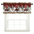 thumbnail image 5 of Fashnice Thermal Insulated Kitchen Valance Xmas Cafe Tier Christmas Short Window Curtain Christmas Half Window Drapes Slot Top Bathroom Scarf Style-J 2pc-Tier Curtain: W:27.5''x H:24'', 5 of 6