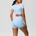 thumbnail image 6 of Women's Yoga Outfit Seamless Workout Set Sport Crop Tops High Waist Shorts Exercise Two Piece Gym Tracksuits, L, 6 of 6