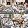 thumbnail image 6 of Vintage Floral Washable Area Rug 6 x 9 ft Navy Brown Classical Bohemian Style , Soft Non Slip Rugs Stain Repellent Indoor Felt Carpet for Living Dining Room Bedroom Home Office, 6 of 9