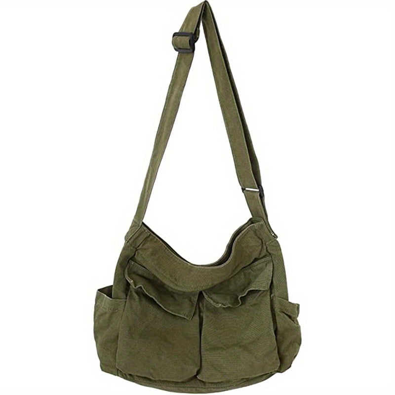 Vintage Canvas Messenger Bag Casual Travel Crossbody Bag Multi Pocket Shoulder Bag Walmart