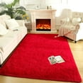 thumbnail image 6 of Arogan Soft Fluffy Area Rug Modern Shaggy Bedroom Rugs for Kids Room Nursery Rug Floor Carpets, 5'x 8',Red, 6 of 7