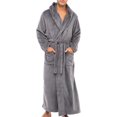 thumbnail image 1 of GFDYREE Men's Warm Fleece Robe with Hood, Plaid Big and Tall Bathrobe, 1 of 7