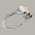 thumbnail image 3 of LBG British Made 14k White Gold Natural Opal Womens Anniversary Ring - 33 size options - Size 4.75, 3 of 5
