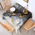 thumbnail image 2 of Black White Gold Marble Pattern Square Tablecloth,Waterproof Square Table Cover,Wipeable Spillproof Washable Table Cover for Home Kitchen Party Decor 42"X42"(107x107cm), 2 of 6