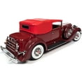 thumbnail image 6 of 1934 Packard V12 Victoria Burgundy with Red Soft Top and Red Interior 1/18 Diecast Model Car by Autoworld, 6 of 6