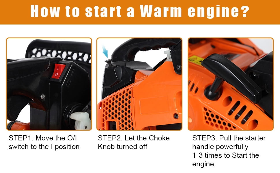 25.4cc 2-Stroke Gas Chainsaw - High-Power Portable Handheld Logging Tool for Home & Garden Use