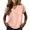Pink, variant on Relaxed V Neck Top with Short Sleeves and Soft Drapey Fabric for Women Who Want Effortless Style from Spring to Fall Army Green L