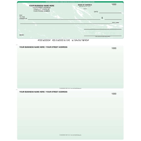 ABC Computer Checks, Standard Business Format, Top Check Style, Compatible with QuickBooks, Linen Green (250 Sheets)