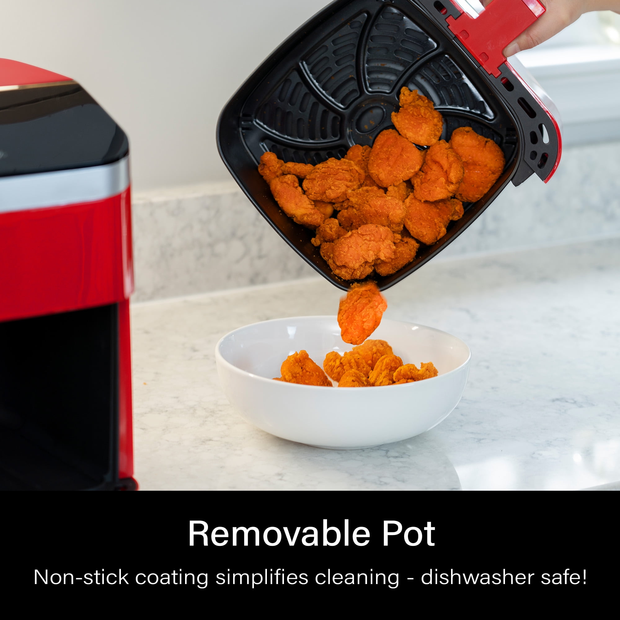Deco Chef 5.8QT Air Fryer, 8-in-1 Smart Cooking Programs, Nonstick and Dishwasher-Safe Basket