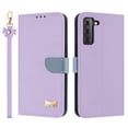 thumbnail image 2 of Crossbody Wallet Case for Samsung Galaxy S22 Plus, Magnetic Closure Shoulder Strap & Wrist Strap PU Leather Flip Stand Case with Card Holder RFID Blocking Cash Purse Phone Cover for Women,Purple, 2 of 12