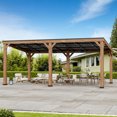 thumbnail image 5 of Modern Shade Gazebo en Cèdre 12 Pieds x 20 Pieds avec Toit Rigide, Abri de Grill Résistant à la Rotation pour Jardin Ou Patio, 5 of 5
