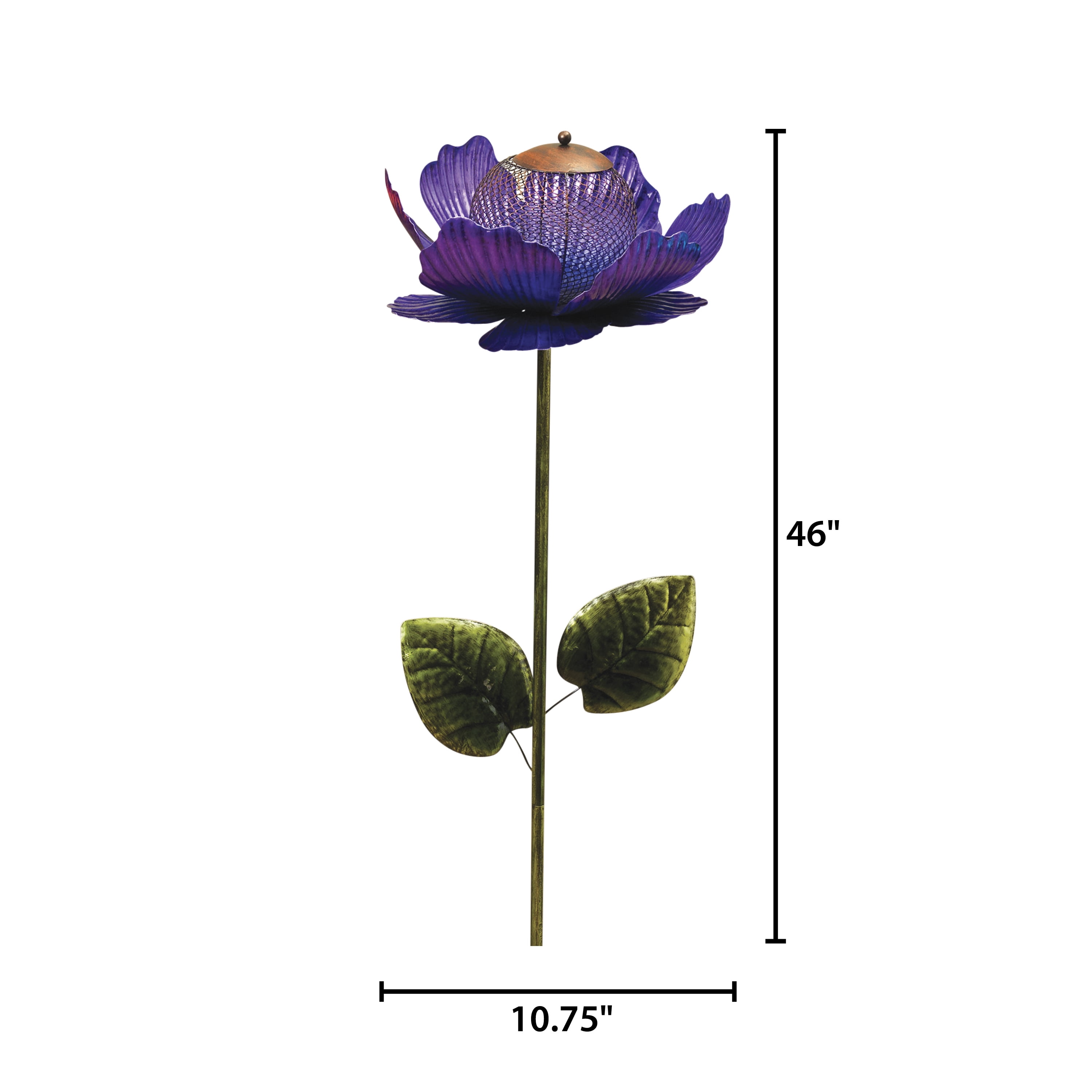46 inch Purple Metal Mesh Flower Bird Feeder Yard Stake