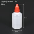 thumbnail image 2 of REGALWOVEN Plastic Dropper Bottle 50ml/1.7 oz Empty Squeezable Liquid White/Red 2Pcs, 2 of 3