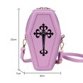 thumbnail image 3 of Bolsa cruzado gótico con forma de ataúd, hombro de PU, de mano para fiesta de Halloween (púrpura) Likrtyny Para Estrenar, 3 of 9