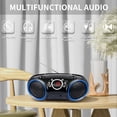 thumbnail image 2 of Reproductor de CD portátil Boombox SINGING WOOD 030C con radio negro, 2 of 9
