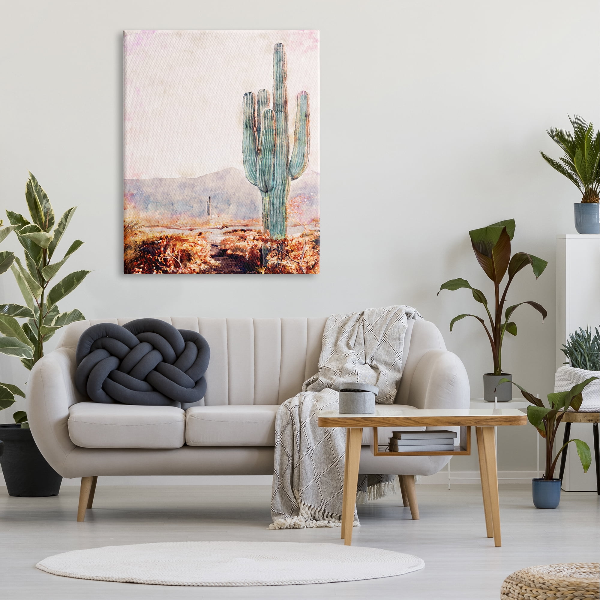 Stupell Industries Standing Tall Cactus Arid Vegetation Dry Mountainous Plains,36 x 48, Design by Ziwei Li