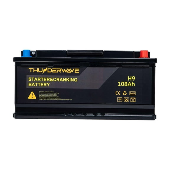Thunderwave H9 108AH Lithium Battery 12.8 V Vehicle Battery Group 95R, 1188 CCA Top Post for Car