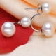 thumbnail image 5 of Aretes de doble perla Minnieouse en joyería de plata S925 blanco, 5 of 6