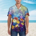 thumbnail image 2 of Kll Men'S Hawaiian Shirt Short Sleeve Button Down Beach Shirts-Spring Flower Seasonal, 2 of 7