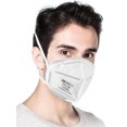 thumbnail image 4 of Muyoka M谩scara facial FFP2 M谩scaras de seguridad de 5 capas con bandas el谩sticas para los o铆dos Cubierta facial transpirable Dise帽o 3D C贸modo Adultos Hombres Mujeres M谩scara de protecci贸n para la ofi, 4 of 7
