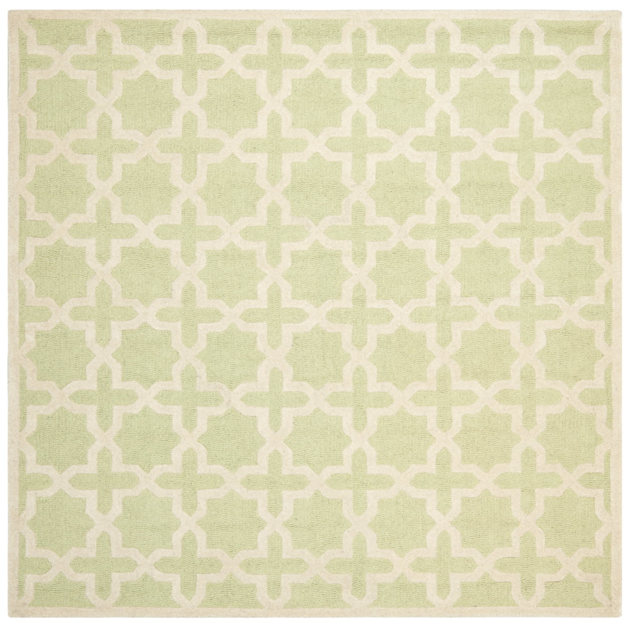 SAFAVIEH Cambridge Liz Geometric Wool Area Rug, Light Green/Ivory, 6' x 9'