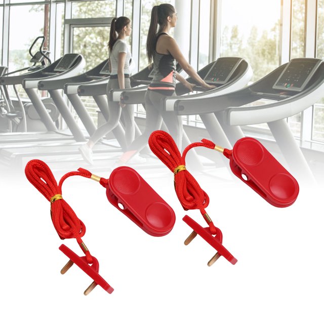 2 Pcs Clé de Sécurité pour Tapis Roulant Universelle Rectangulaire Double Insert Machine de Course Interrupteur d'Arrêt d'Urgence pour Gym