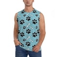 thumbnail image 2 of Picia Cute Dog Footprints mens Cotton Tank Undershirts , Moisture-wicking Ribbed Tanks, Lightweight Cotton Tank Undershirts-Small, 2 of 8