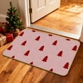 thumbnail image 6 of Honeeladyy Christmas Tree Doormat, Outdoor & Indoor Merry Christmas Non Slip Lightweight Machine Washable Door Mat Outside Holiday Door Mats for Front Door Entrances, 24" x 16", Pink, 6 of 6