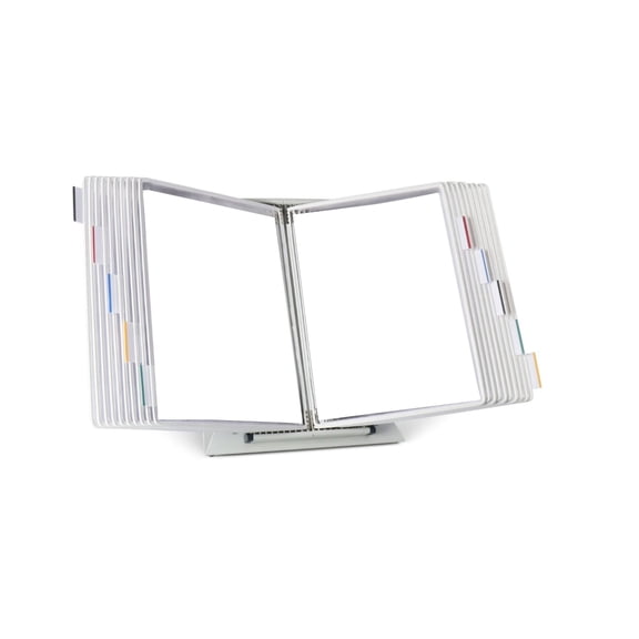Djois® Desktop Display System, Durable Steel Wire Frames, Letter-Size, 20 Pockets, White (D222)