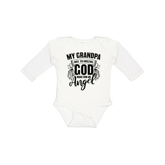 Inktastic My Grandpa Was So Amazing God Made Him an Angel Boys or Girls Long Sleeve Baby Bodysuit