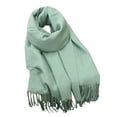 thumbnail image 3 of Gubotare Women's Cozy Warm Winter Fall Blanket Scarf Stylish Soft Chunky Checked Giant Scarves Shawls Scarves for Autumn And Winter (Light Green,One Size), 3 of 4