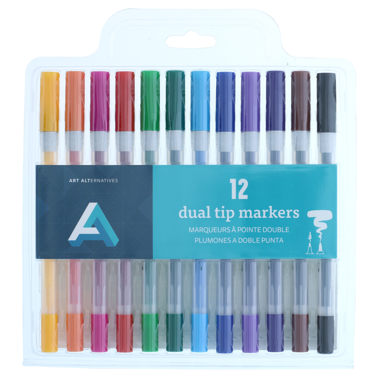 Art Alternatives Dual Tip Marker Set, 12Colors