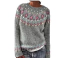 thumbnail image 5 of Suéter de mujer europeo y americano con cuello redondo y colores a juego, suéter holgado de moda, 5 of 5