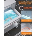 thumbnail image 7 of 96QT Commercial Food Warmer 12x8QT Electric Steam Table 12-Pans with Acrylic Shield Stainless Steel Bain Marie Countertop with Lockable Wheels for Restaurants Buffets Party 1500W, 110V, 7 of 7