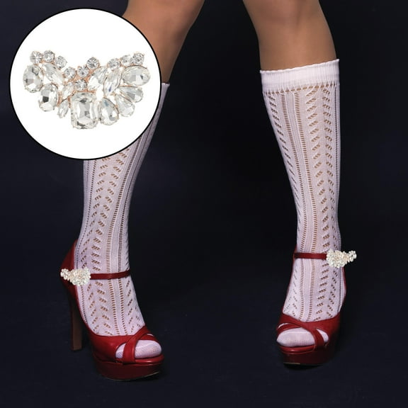 2pcs Elegant Decorative Rhinestone Shoe Clips Sparkling Shoe Buckles For Women'S Dress Shoes Clip-On Shoe Charms Accessories