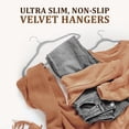 thumbnail image 2 of Premium Velvet Hangers 30 Pack, Heavy Duty Study Gray Hangers for Coats, Pants & Dress Clothes - Non Slip Clothes Hanger Set - Space Saving Felt Hangers for Clothing, 2 of 6