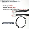 thumbnail image 6 of Unique Bargains 1 Pc 8 AWG Gauge 3Ft Tinned copper Battery Inverter Cable 3/8" 5/16" Lug Universal Black, 6 of 7