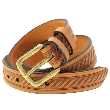 Embossed Brass Buckle - Made In USA 1 3/8