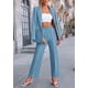 thumbnail image 4 of Traje PRETTYGARDEN Blazer Oversized Azul Medio Pantalones de Pierna Ancha, 4 of 8