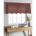 thumbnail image 4 of Dark Brown Sheer Curtains Valances for Windows Vintage Country Monochrome Chocolate Color Chiffon Kitchen Valances for Cafe, Voile Window Treatments Curtains for Living Room Bedroom, 60"x18", 4 of 9