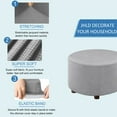 thumbnail image 5 of Round Ottoman Cover, Footstool Protector Covers Stretch Ottoman Slipcovers Plaid Storage Ottoman Slipcover Removable Washable for Dogs -Teal-Medium, 5 of 7