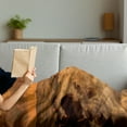 thumbnail image 3 of Seascape Soft Flannel Fleece Blanket, Exotic Ocean with Waves on Rocks Panorama in Sunset Time Tangerine Tones Sky, Cozy Plush for Indoor and Outdoor Use, 70" x 90", Orange and Amber, by Ambesonne, 3 of 5
